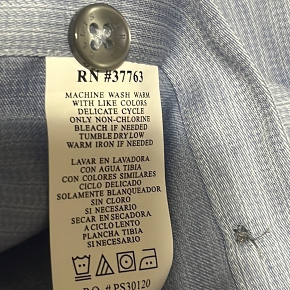 PERRY ELLIS MENS DRESS/CASUAL BLUE SHIRT, SIZE XXL - Picture 8 of 8